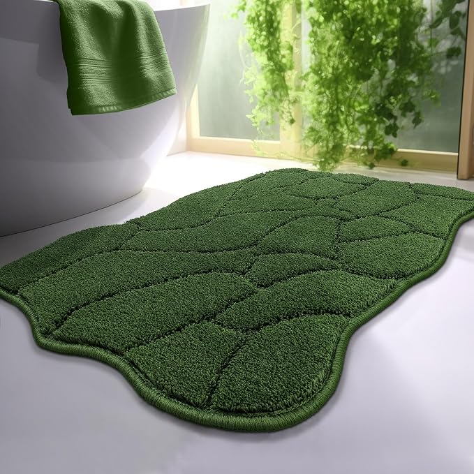 BSICPRO Large Bathroom Rugs, 24X36 Inches Bath Mats Non Slip, Soft Absorbent Microfiber Bath Rugs, Quick Dry Bathroom for Shower Floor, Machine Washable (Forest Green)