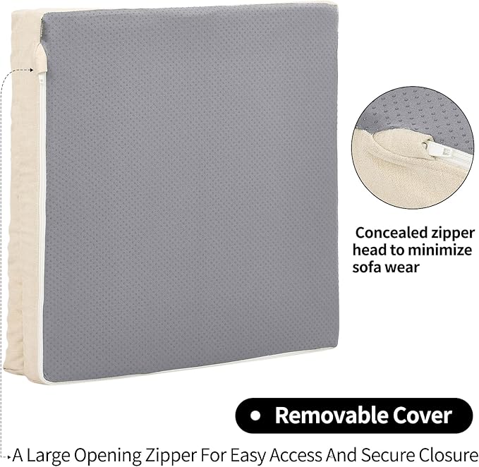 Recliner Cushions for Elderly, 20x20x5 Inch Thick Chair Cushion Patent Design Soft Tufted Dual Layer Booster Seat Cushions for Seniors Recliner Risers Beige 1P
