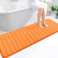 OLANLY Memory Foam Long Bathroom Rugs Runner 70x24, Super Soft Absorbent Bath Mat, Quick Dry, Machine Washable Shower Floor Rugs, Bathmat Carpet, Bathroom Home Decor Accessories, Orange