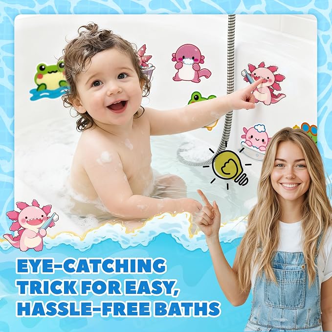 UNEEDE Kids Bathtub Mat with 17PCS Non Slip Bathtub Stickers, Non Slip Shower Mat for Toddlers, Washable Anti Slip Tub Surface, Soft Rubber Mat for Bath tub Shower, Waterproof Bathtub Essentials