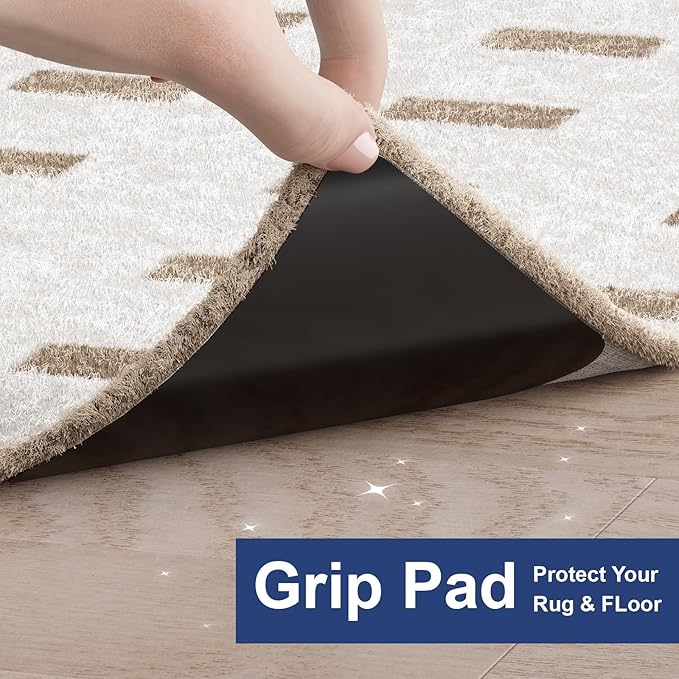 Home Techpro 12 PCS Black Rug Tape, Gripper for Rug for Hardwood Floors, Double Sided Reusable Under Rug Carpet Tape Stickers, Rug Anti Slip Grips for Area Rugs, Non Slip Rug Pads