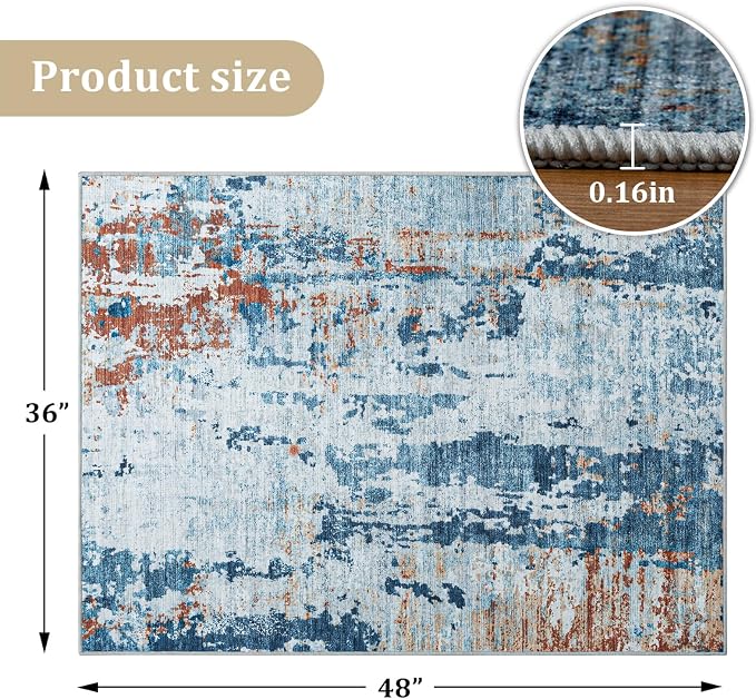 Office Chair Mat for Hardwood Floor, 48"x36" Easy Glide Computer Chair Mat Protector for Rolling Chair Under Desk Rug Nonslip Backing, Machine Wash