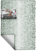 Hearth & Harbor Bathroom Rugs, Chenille Bath Mat - Machine Washable Bath Mats for Bathroom Non-Slip Backing Rubber, Quick Dry Bathroom Mat, 24 x 36 - Ombre Green