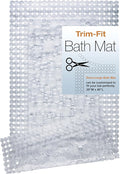 Trim to Fit Bathtub Mat Extra Long 20"x40" Non Slip with Suction Cups - Anti-Slip Shower Mat for Kids, Toddlers, and Seniors - Thick Bath Tub Mat with Multiple Drainage Holes, Clear