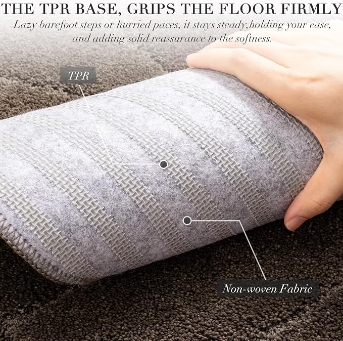 BSICPRO Large Bathroom Rugs Runner, 22x47 Inches Long Bath Mats Non Slip, Soft Absorbent and Quick Dry Microfiber Bath Rugs for Bathroom Decor, Machine Washable (Latte)