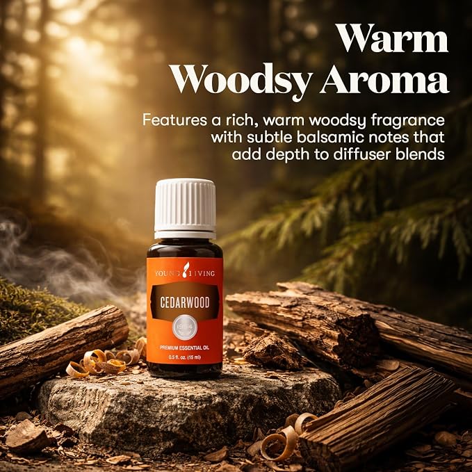 Young Living Cedarwood Essential Oil | 15 ml | Warm Woodsy Aroma for Diffusers, Massage & Aromatherapy | Atlas Cedarwood Oil | Seed to Seal Quality Botanical Oil