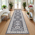 HEBE Washable Kitchen Rugs Runner 24"x120", Non Slip Hallway Runner Rug, Low Pile Entryway Rug Laundry Room Mat Kitchen Carpet Runners for Hallways, Bathroom, Laundry, Bedside Rug