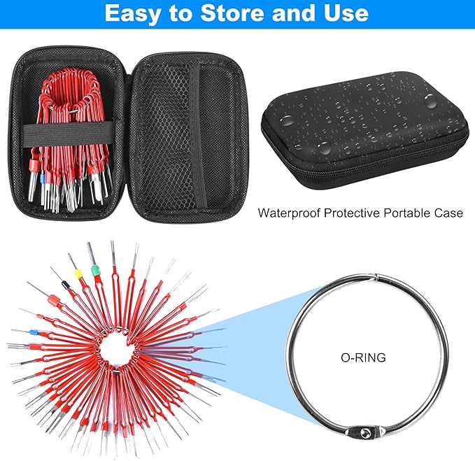 Terminal Removal Tool Kit 41 Pcs Depinning Tool Electrical Connector Pin Removal Tool Kit Pin Extractor Tool Set Wire Terminal Release Tool for Automotive Car Household Devices - Red