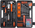 CARTMAN 152-Piece Basic Household Hand Tool Set,with Toolbox Storage Case, All Purpose Home Tool Kit Includes Essential Tools for Office College Repairs Orange