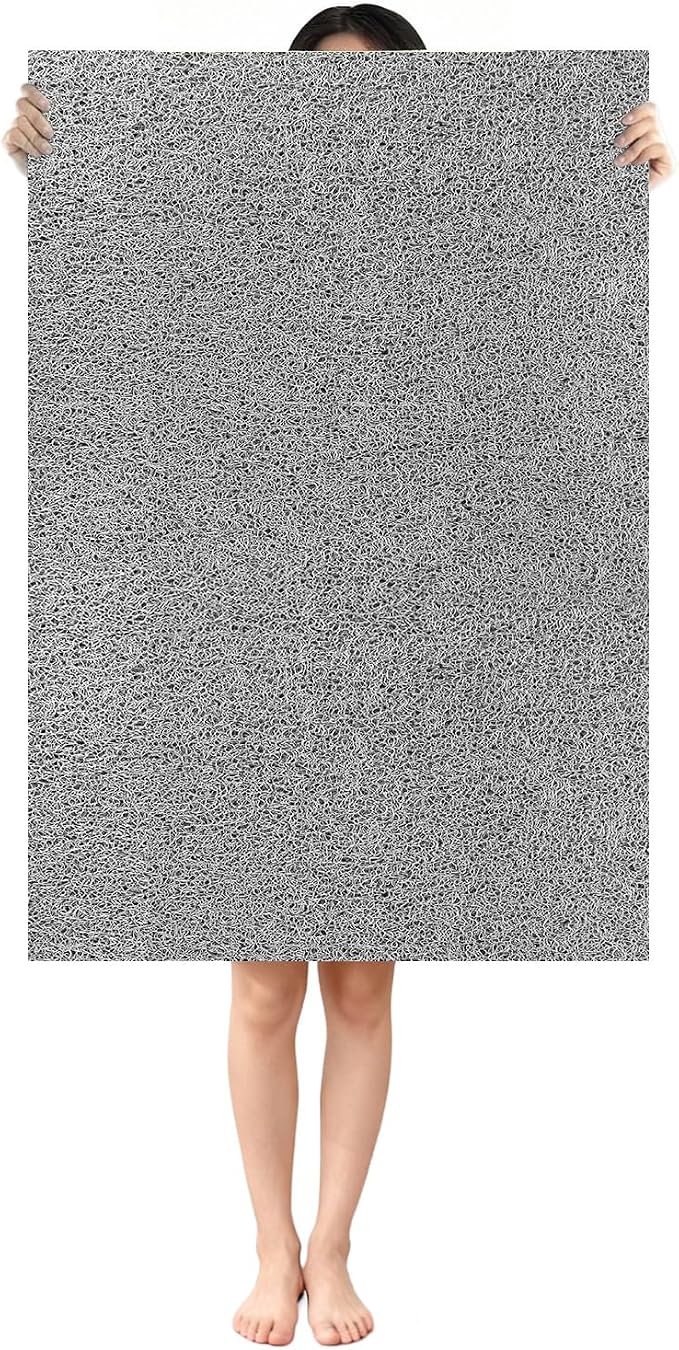 Shower Mat Non Slip: 35.4 x 23.6 Inch Extra Large Shower Mats for Inside Shower with Drain Hole - Soft PVC Loofah Anti Slip Shower Stall Mat for Walk-in Shower and Bathroom, Quick Drying