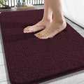 OLANLY Bathroom Rugs 34x21, Extra Soft Absorbent Chenille Bath Rugs, Rubber Backing Quick Dry, Machine Washable Bath Mats for Bathroom Floor, Tub and Shower, Home Decor Accessories, Black Cherry
