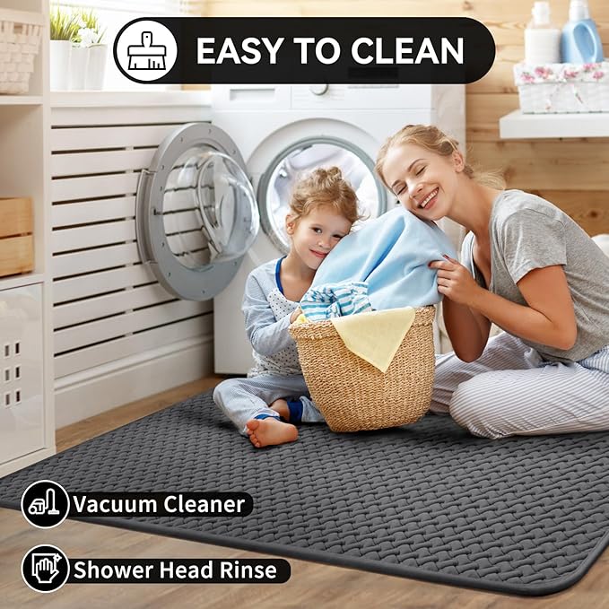 YDKGL Bathroom Rugs Non Slip, Super Absorbent Quick Dry Bath Mats for Bathroom, Foam Weave Texture Thin Bath Rugs Washable with Rubber Backing Fit Under Door Outside Shower,16" x 24“