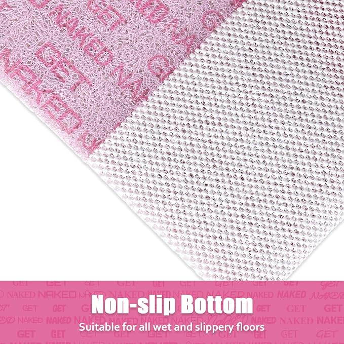 Shower Mat Non-Slip Square - 24x24 Inch Soft Comfortable Bath Mats with Drainage Holes - PVC Loofah Massage Bathmat for Shower, Tub, Bathroom, Wet Areas - Quick Drying & Easy Cleaning