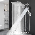 Shower Head,12”Rain Shower Head with Handheld Spray Combo and Adjustable Extension Arm/Shower System,High Pressure Rain Fall Hose,Chrome