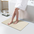 RUERYA Diatomaceous Earth Bath Mat Rugs 23.6 x 15.7 inch, Quick Dry Super Absorbent Non Slip Rubber BottomThin Bathroom Mat Fit Under Door, Floor Rugs in Front of Bathtub,Shower Room,Sink, Beige