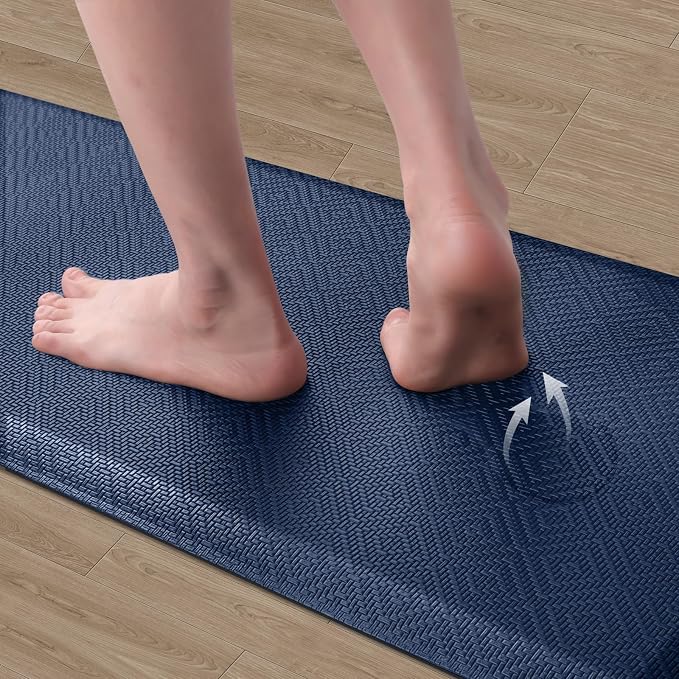 Mattitude Kitchen Mat Cushioned Anti-Fatigue Floor Mat Water Resistant Non-Slip Mats and Rugs Standing and Comfort Desk Mats for House Sink Office Laundry (Blue, 17.3"x39")