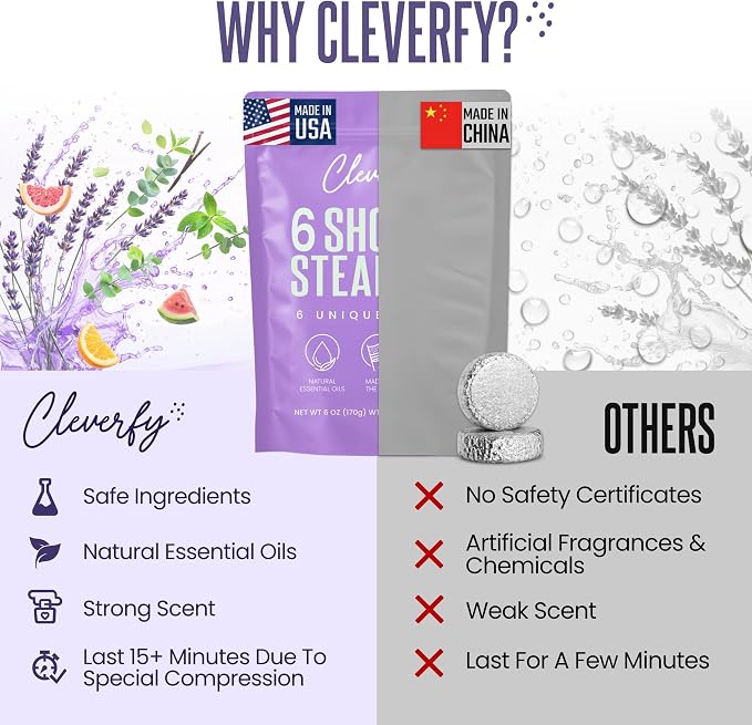 Cleverfy Shower Steamers Aromatherapy - Birthday Gifts for Women, Mom, Wife, Grandma, Her, Best Friend, Daughter, Sister, Teens & Girlfriend - 6 Tablets