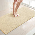 LuxStep Shower Mat Bathtub Mat,40x16 inch, Non-Slip Bath Mat with Drain, Quick Drying PVC Loofah Bathmat for Tub,Shower,Bathroom,Khaki