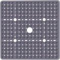 Large Square Shower Mat 27 x 27 Inch Gray, Non Slip Shower Bathtub Mats for Inside Shower with Big Suction Cups Drain Holes, Anti Slip Bathroom Floor Shower Stall Mats, Easy Clean, BPA-Free
