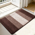 Kitinjoy Indoor Outdoor Door Mat, 44x32 Non-Slip Absorbent Dirt Trapper, Low-Profile Washable Inside Entrance Front Floor Mat, Sturdy Soft Entry Doormats for Entryway, Brown