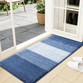 Kitinjoy Indoor Outdoor Door Mat, 44x24 Non-Slip Absorbent Dirt Trapper, Low-Profile Washable Inside Entrance Front Floor Mat, Sturdy Soft Entry Doormats for Entryway, Navy Blue