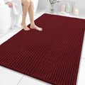 OLANLY Bathroom Rug Mat 59x35, Thick Soft and Absorbent Chenille Bath Mat, Non-Slip Rubber Backing, Machine Washable Quick Dry Bath Rugs for Tub Shower Floor, Home Decor Accessories, Burgundy