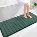 OLANLY Memory Foam Long Bathroom Rugs Runner 59x24, Super Soft Absorbent Bath Mat, Quick Dry, Machine Washable Shower Rugs, Bathmat Carpet, Bathroom Home Decor Accessories, Blackish Green
