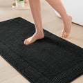 Madison Park Splendor Reversible 100% Cotton Tufted Bathroom Rug-3000 GSM Hotel Quality Luxurious Plush Medium Pile Bath Mat Absorbent, Quick Dry, Shower Room Décor, 24x44 Black