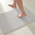 TYUU Bathroom Rugs Non Slip Washable, Super Absorbent Thin Bath Mat Small Quick Dry Low Pile Bathroom Rug, Light Grey 20"x30"