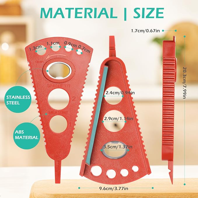 GeeRic Father's Day Jar Opener for Weak Hands & Seniors, Multi-Functional Bottle Opener Tool for Lids, Tabs, Caps, Pull Rings, 5-in-1 Can Opener Dark Red
