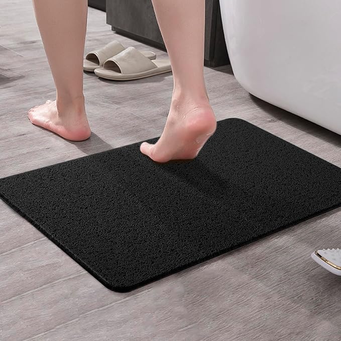 Asvin Soft Textured Bath, Shower, Tub Mat, 24x32 Inch, Phthalate Free, Non Slip Comfort Bathtub Mats with Drain, PVC Loofah Bathroom Mats for Wet Areas, Quick Drying