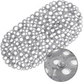 WELTRXE Oval Bathtub Mat Non Slip, Grey Bubbles Bath Mats for Tub, Shower Mat with Drain Holes, Suction Cups, Machine Washable Bath Tub Mat, BPA, Latex, Phthalate Free for Bathroom, 27 x 14 Inch