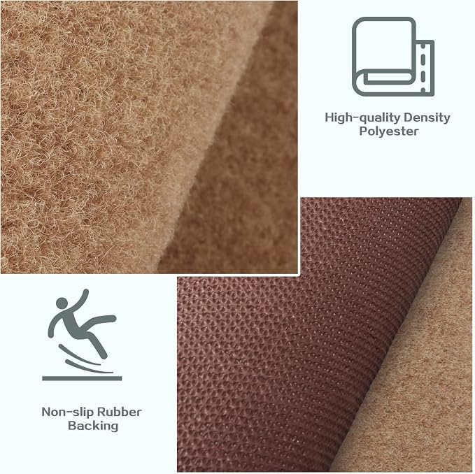 Custom Size Runner Rug 2 ft x 25 ft, 2-82ft Carpet Runners Hallway Entryway Kitchen Garage Laundry Room Area Rugs with Non-Slip Rubber Backing, Sand
