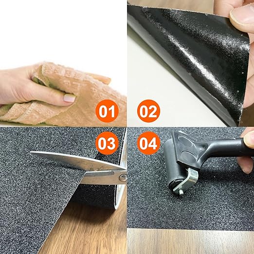 SIKEDEPRO 8" x 33Ft Grip Tape,Heavy Duty Anti Slip Tape for Stairs, Non-Skid Safety Traction Tape for Staircases, Black Friction, Abrasive Adhesive for Stairs,Non Slip for Stairs Outdoor/Indoor
