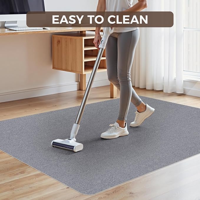 Office Chair Mat for Hardwood Floor 36x55 Inch, Non-Slip Rolling Chair Mat, Flat Lay Floor Protector for Wood Tile Laminate, Anti-Slip Sound Absorbing(Grey)