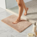 TYUU Beige Bathroom Rugs, Ultra Soft Bath Rugs Non Slip Washable, Super Absorbent Quick Dry Small Bath Mat with Rubber Backing for Bathroom Floor, Shower, or Sink, Beige 16" x 24"