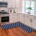 KMAT Kitchen Mat Sets [2 PCS] 0.47inch Cushioned Anti-Fatigue Area Rugs, Waterproof Non-Skid Heavy Duty PVC Ergonomic Comfort Standing Mats for Kitchen, Floor, Office, Blue