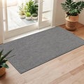 LEKEEPGO Door Mat 24"x47", Non Slip Door Mat Indoor Entrance, Rubber Backing Front Indoor Door mats Washable Absorbent Low-Profile Entryway Entry Resist Dirt Inside Door Mats, Light Grey