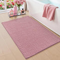 DEXI Bathroom Rugs 36x24, Non Slip Washable Bath Mat, Absorbent Chenille Bathmat, Ultra Soft Thick Carpet for Tub Shower Floor, Pink