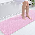 OLANLY Bathroom Runner Rugs 59x20, Extra Soft Absorbent Chenille Bath Rugs, Rubber Backing Quick Dry, Machine Washable Long Bath Mats for Bathroom Floor, Tub and Shower, Home Decor Accessories, Pink