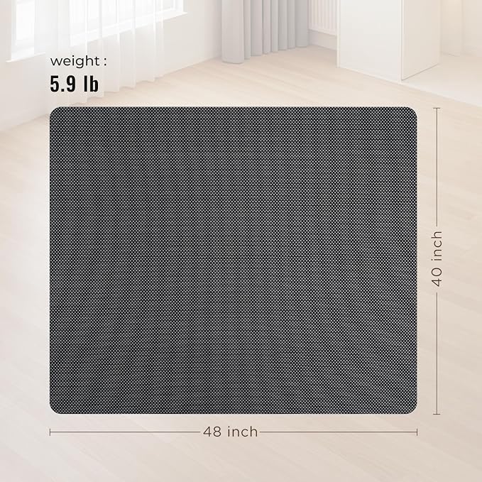 Office Chair Mat for Hard Floors,40"x48" Anti-Slip Waterproof Hardwood Floor Chair Mat,Heavy Duty Floor Protector Rolling Chairs for Home Office(Grey)