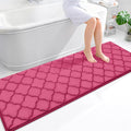OLANLY Memory Foam Bath Mat Rug 70x24, Ultra Soft and Absorbent Bathroom Rugs, Non-Slip, Comfortable, Machine Washable Bath Carpet for Bathroom Floor, Tub, Shower and Home Decor Accessories, Deep Pink