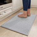 YDKGL Kitchen Rugs Mat Non Slip Washable, Super Absorbent Kitchen Mats for Floor, Rubber Backing Soft Braided Standing Floor Mats Sink Mat Runner Rug, Easy to Clean and Maintain, Gray 17"x30"
