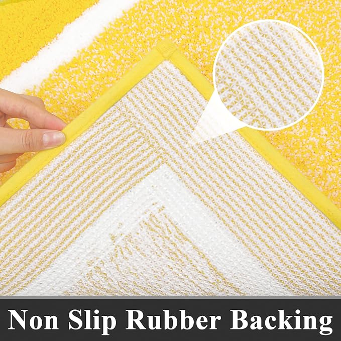 Pauwer Bathroom Rugs Sets 3 Piece Bathroom Shower Rugs with U-Shaped Contour Toilet Mat Absorbent Microfiber Plush Bath Mats Non Slip Bath Rugs Machine Washable Shaggy Bath Floor Mats