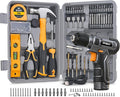 Hi-Spec 8V Cordless Drill Set & Home Tool Kit – USB Rechargeable Electric Power Drill Driver, Compact Tool Set with Essential Accessories, Gray, Perfect for DIY Repair, Maintenance, and Projects
