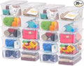 IRIS USA 20-Pack Storage Bins with Lids, 6 Quart, Shoe Boxes Clear Stackable Containers Organize Shoes Closet Shelves, Classroom Organization Teacher Tools, Game Storage - BPA-Free Plastic