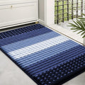 Kitinjoy Indoor Outdoor Door Mat, 36x24 Non-Slip Absorbent Dirt Trapper, Low-Profile Washable Inside Entrance Front Floor Mat, Sturdy Soft Entry Dotted Ombre Doormats for Entryway, Navy Blue
