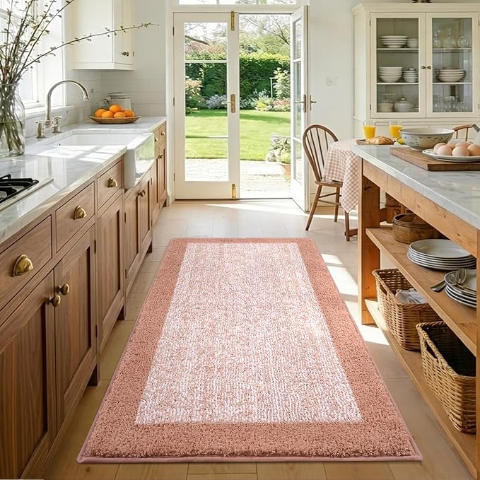 48x32 Large Bathroom Rugs Washable Non Slip, Pink Bath Mat for Bathroom Floor Tub, Soft Absorbent Quick Dry Mats for Shower, Bathtub,Home Decor
