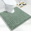 Yimobra Toilet Rug U Shaped Washable 24x24 Inch - Ultra Soft Absorbent Chenille Bath Rugs for Toilet, Quick Dry & Machine Washable, Non Slip Contour Bathroom Mat, Green