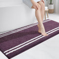 PURRUGS Bathroom Rug Non-Slip Machine Washable 24" x 60", Super Absorbent and Quick Dry Shaggy Microfiber Bath Mat, Extra Soft and Plush Bath Rug for Bathtub, Shower, and Sink, Purple